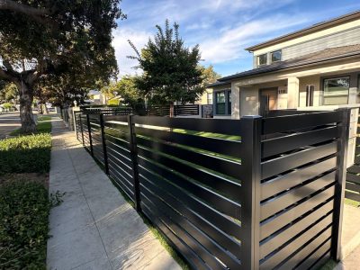 Black Aluminum Semi Private Fence Alternate Angle HandyMaestro Fencing Company