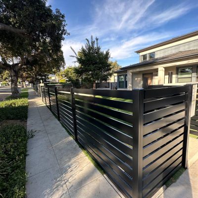 Black Aluminum Semi Private Fence Alternate Angle HandyMaestro Fencing Company