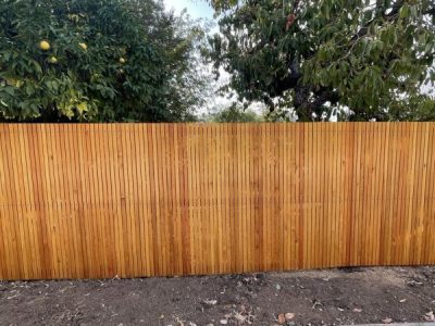 Wooden Privacy Fence With Vertical Slats